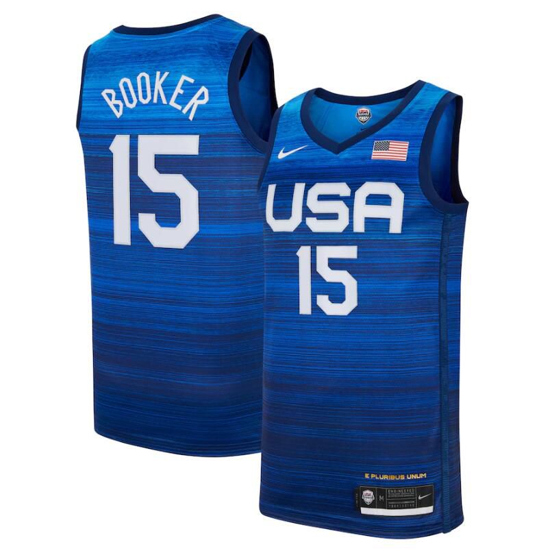 2021 Olympic USA #15 Booker Blue Nike NBA Jerseys